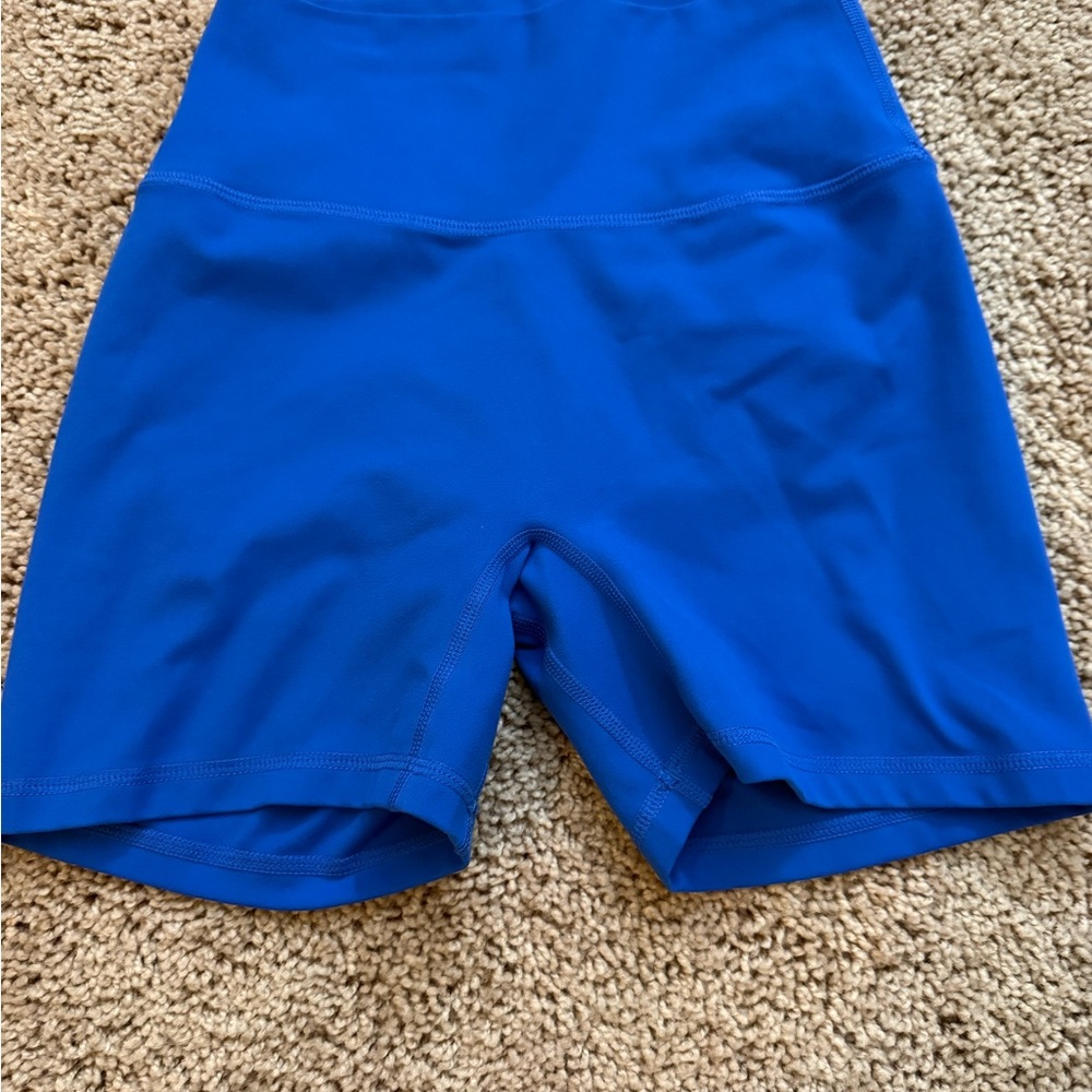 ZYIA Blue Bike Shorts with Stretchy Fit and Wide Waistband